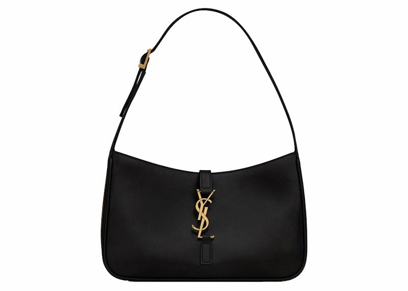 Saint Laurent Le 5 A 7 Hobo Bag In Smooth Leather Noir