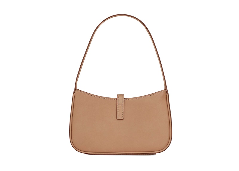 Saint Laurent Le 5 A 7 Mini Hobo Bag In Vegetable-Tanned Leather Brown Gold