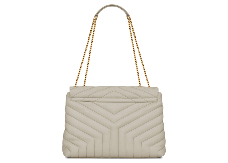 Saint Laurent Loulou Medium Chain Bag Matelasse Y Blanc Vintage