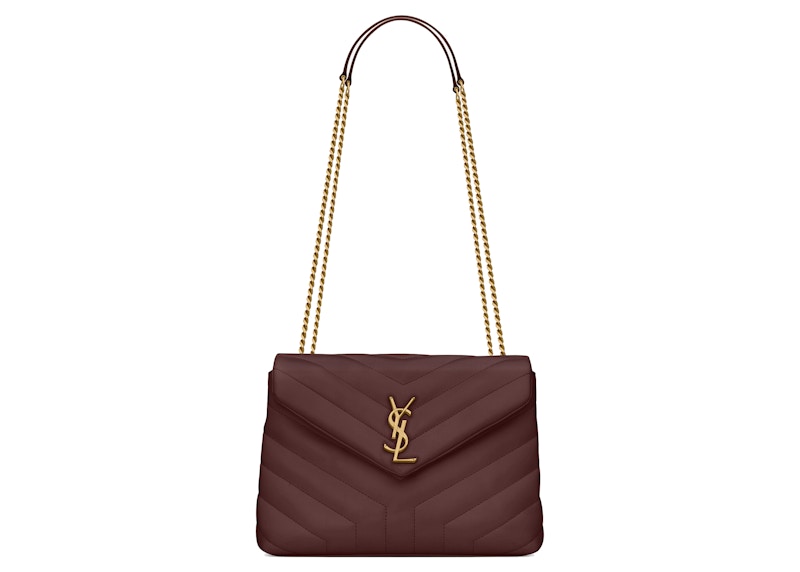 Saint Laurent Loulou Medium Chain Bag Matelasse Y Rouge Legion