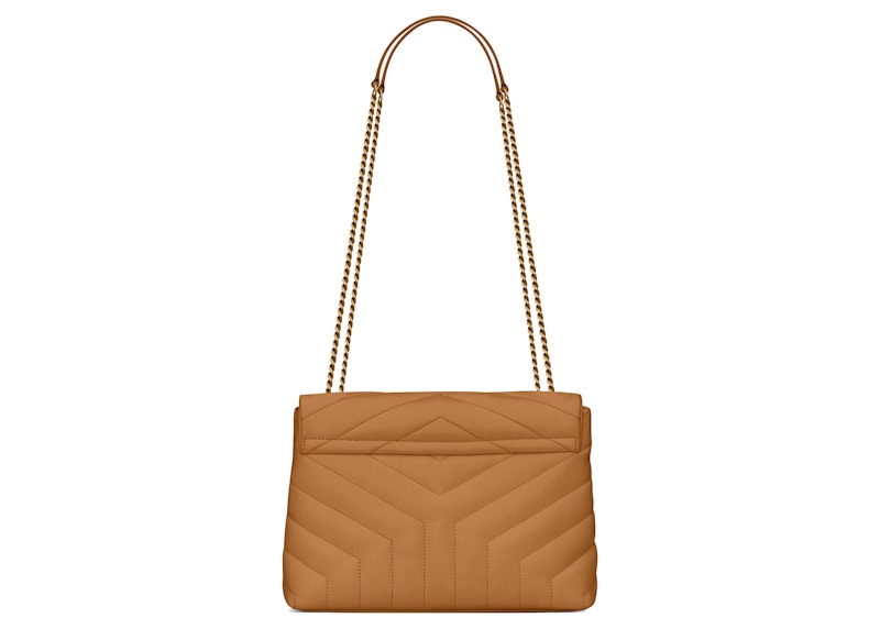 Saint Laurent Loulou Small Chain Bag Matelasse Y Dark Natural
