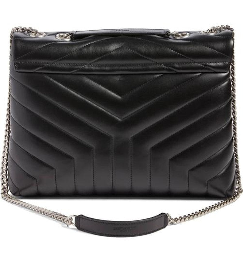 Saint Laurent Loulou Silver-tone Medium Black