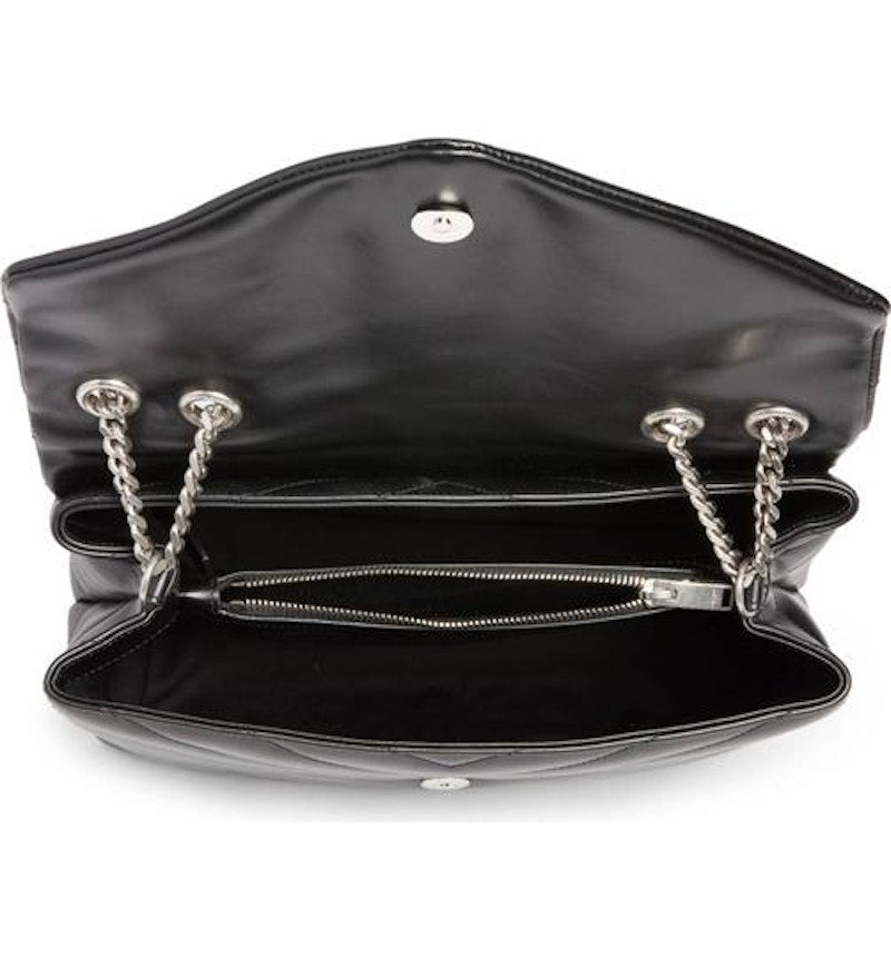 Saint Laurent Loulou Silver-tone Medium Black