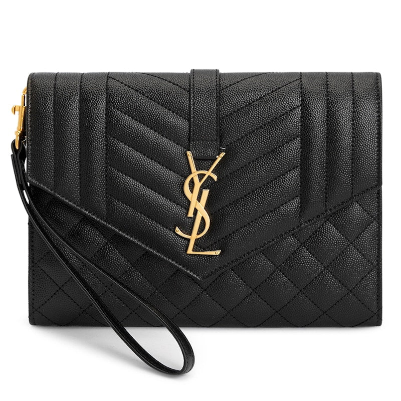 Saint Laurent Mix Matelasse Clutch Black