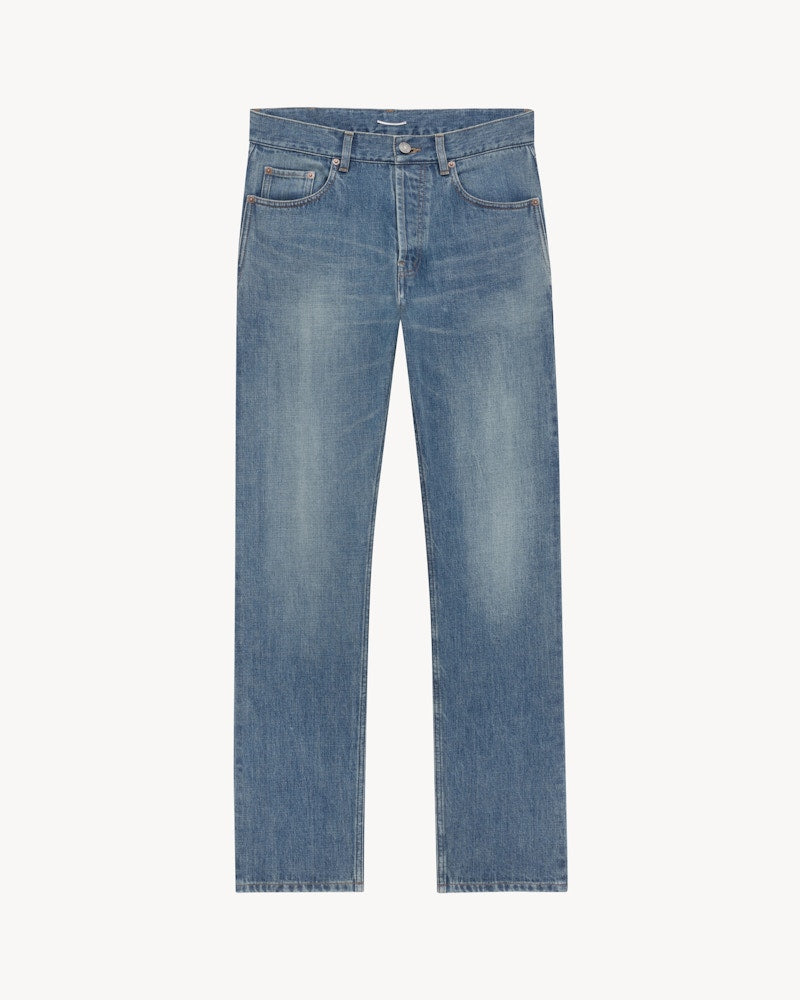 Saint Laurent Mock Waist Extended Length Pants Norvegian Blue