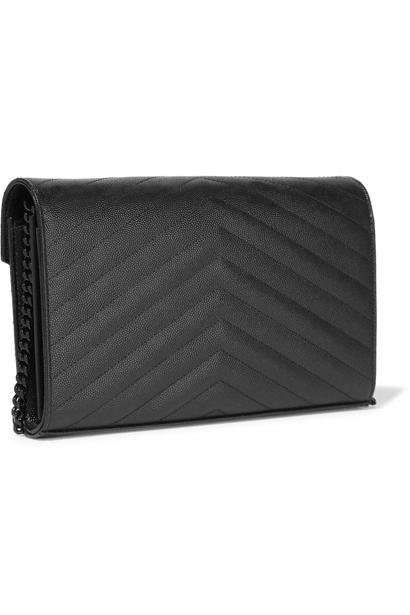 Saint Laurent Monogram Envelope Chain Wallet Black