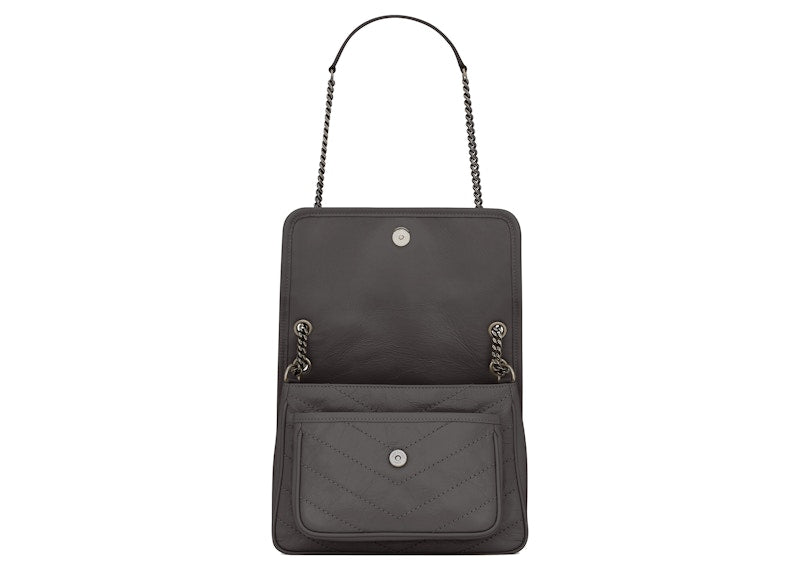Saint Laurent Niki Baby Crinkled Vintage Storm