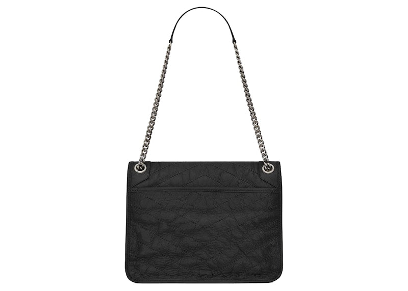 Saint Laurent Niki Shoulder Bag Medium Crinkled Vintage Black