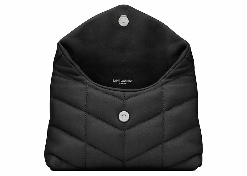 Saint Laurent Puffer In Quilted Lambskin Small Noir