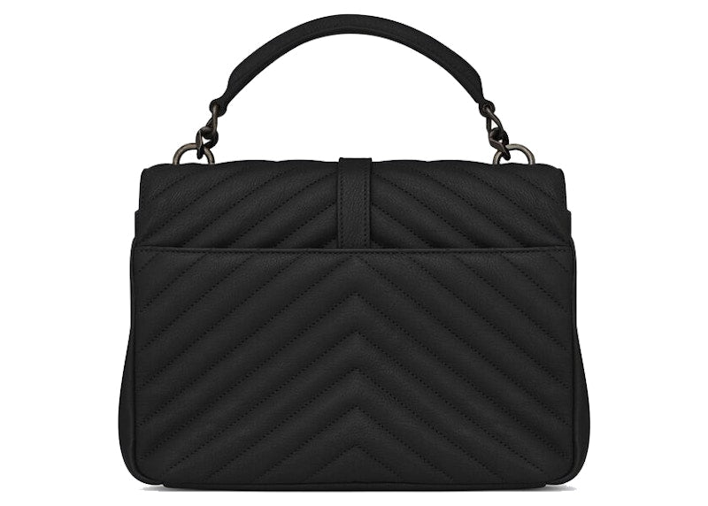 Saint Laurent Quilted College Shoulder Bag Medium Black
