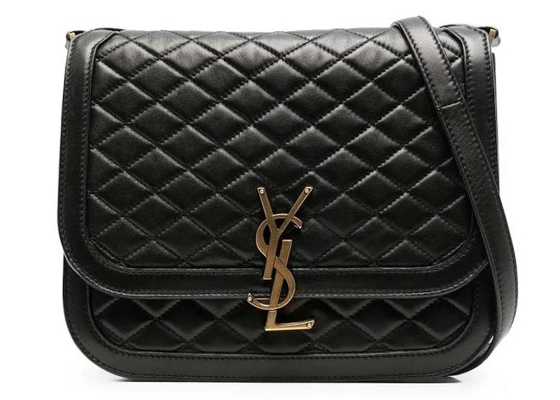 Saint Laurent Quilted Solferino Leather Medium Bag Black