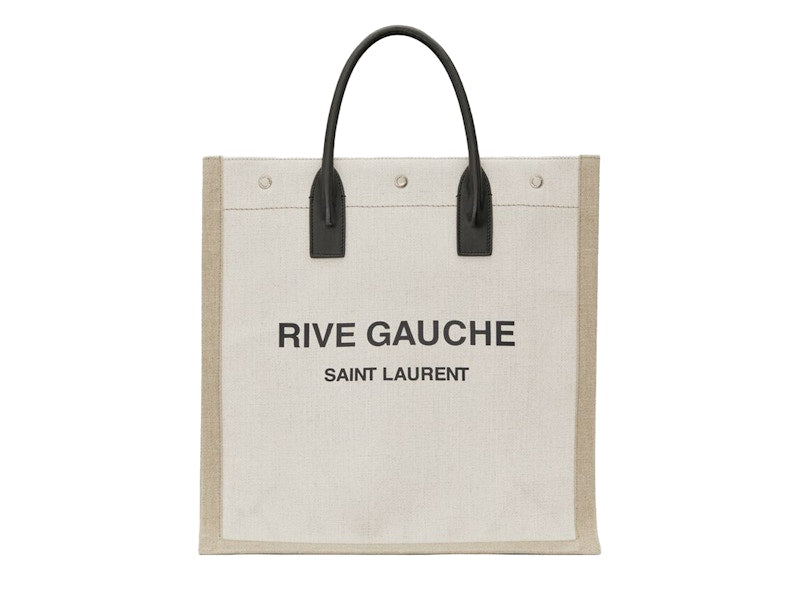 Saint Laurent Rive Gauche North/South Tote White Linen/Beige