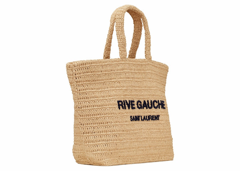 Saint Laurent Rive Gauche Supple Raffia Tote Bag Natural