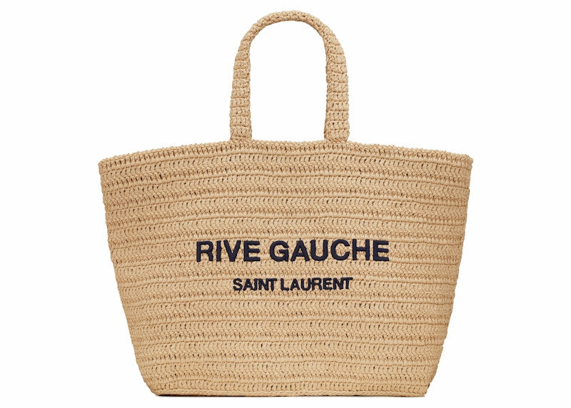 Saint Laurent Rive Gauche Supple Raffia Tote Bag Natural