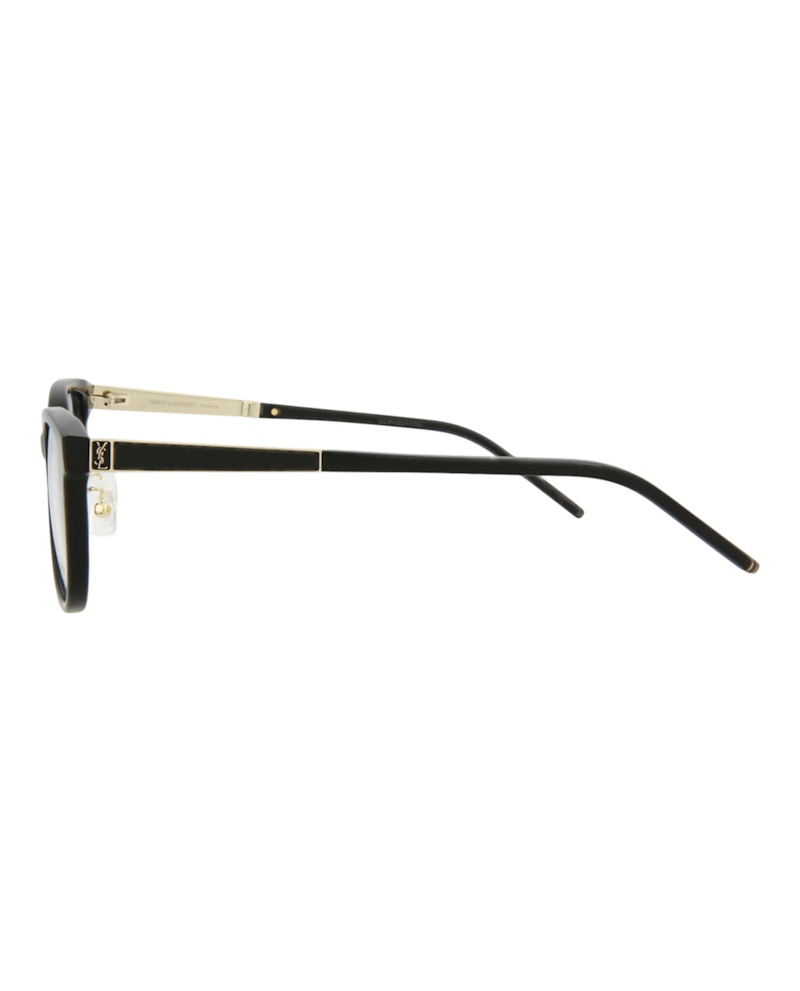 Saint Laurent Round-Frame Acetate Optical Frames Black Gold Transparent (SLM76J-30009956-002)