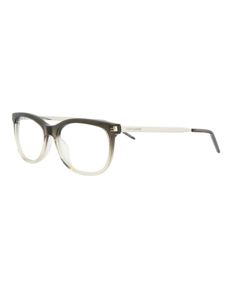 Saint Laurent Round-Frame Acetate Optical Frames Grey Silver Transparent (SL513-30013056-004)