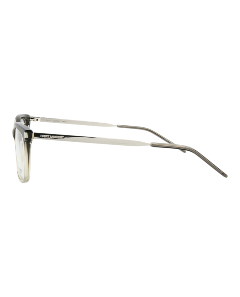 Saint Laurent Round-Frame Acetate Optical Frames Grey Silver Transparent (SL513-30013056-004)