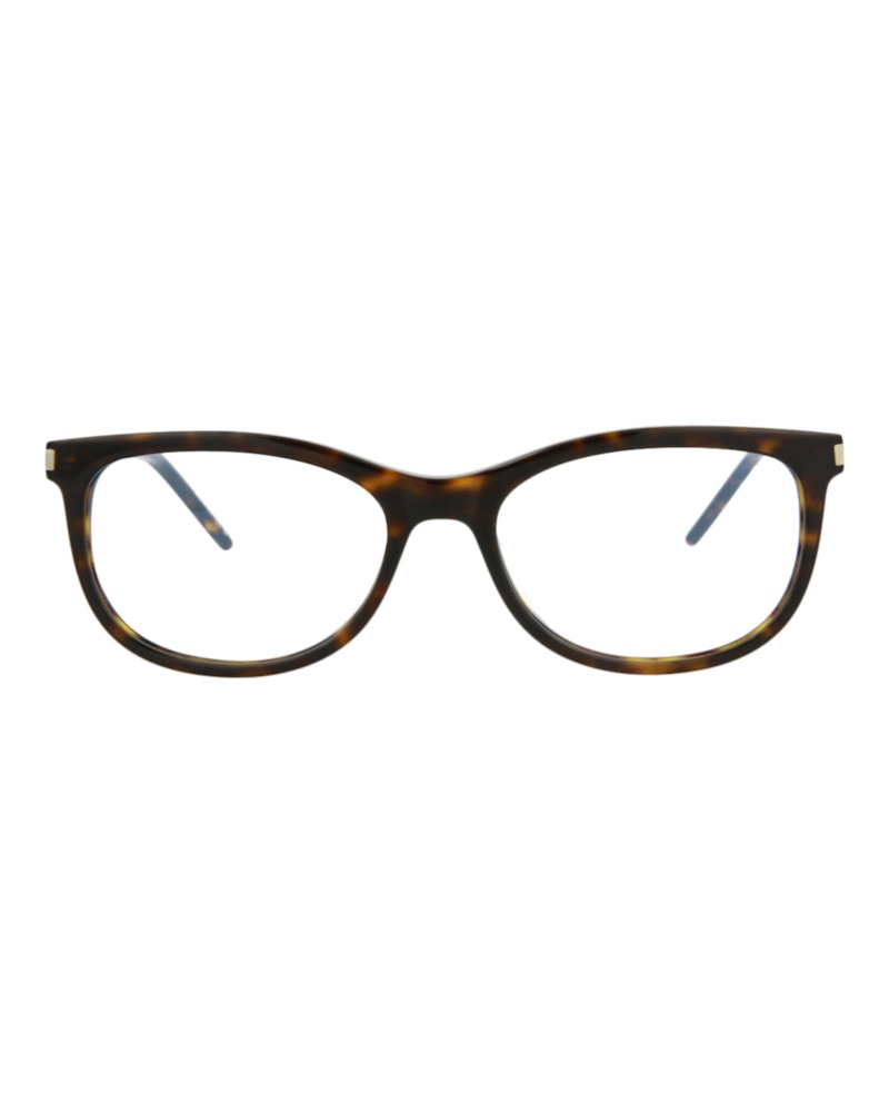 Saint Laurent Round-Frame Acetate Optical Frames Havana Silver Transparent (SL513-30013056-002)