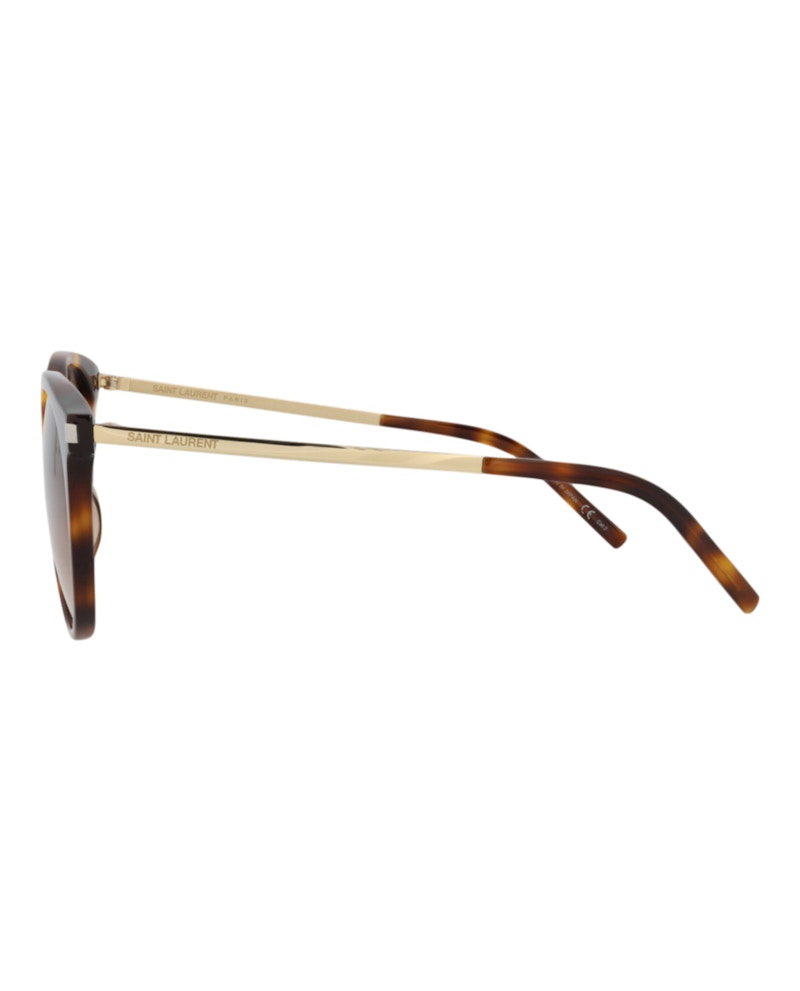 Saint Laurent Round-Frame Acetate Sunglasses Avana/Gold/Brown (SL130KCOMB-30001086-002)