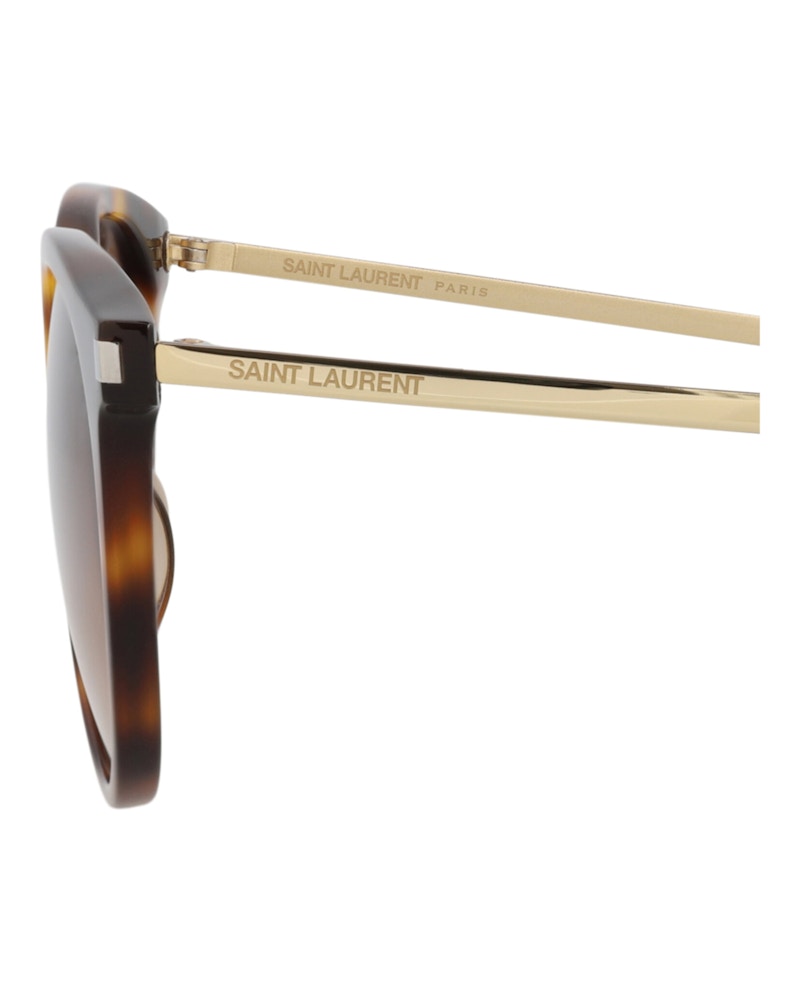 Saint Laurent Round-Frame Acetate Sunglasses Avana/Gold/Brown (SL130KCOMB-30001086-002)