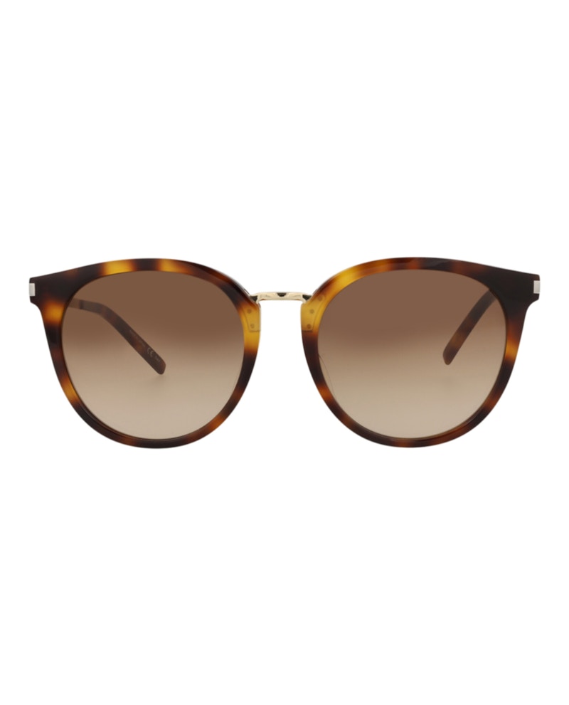 Saint Laurent Round-Frame Acetate Sunglasses Avana/Gold/Brown (SL130KCOMB-30001086-002)