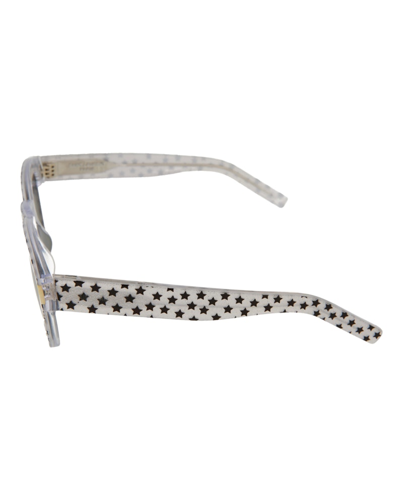 Saint Laurent Round-Frame Acetate Sunglasses Silver/Silver/Grey (BOLD2-30000166-012)