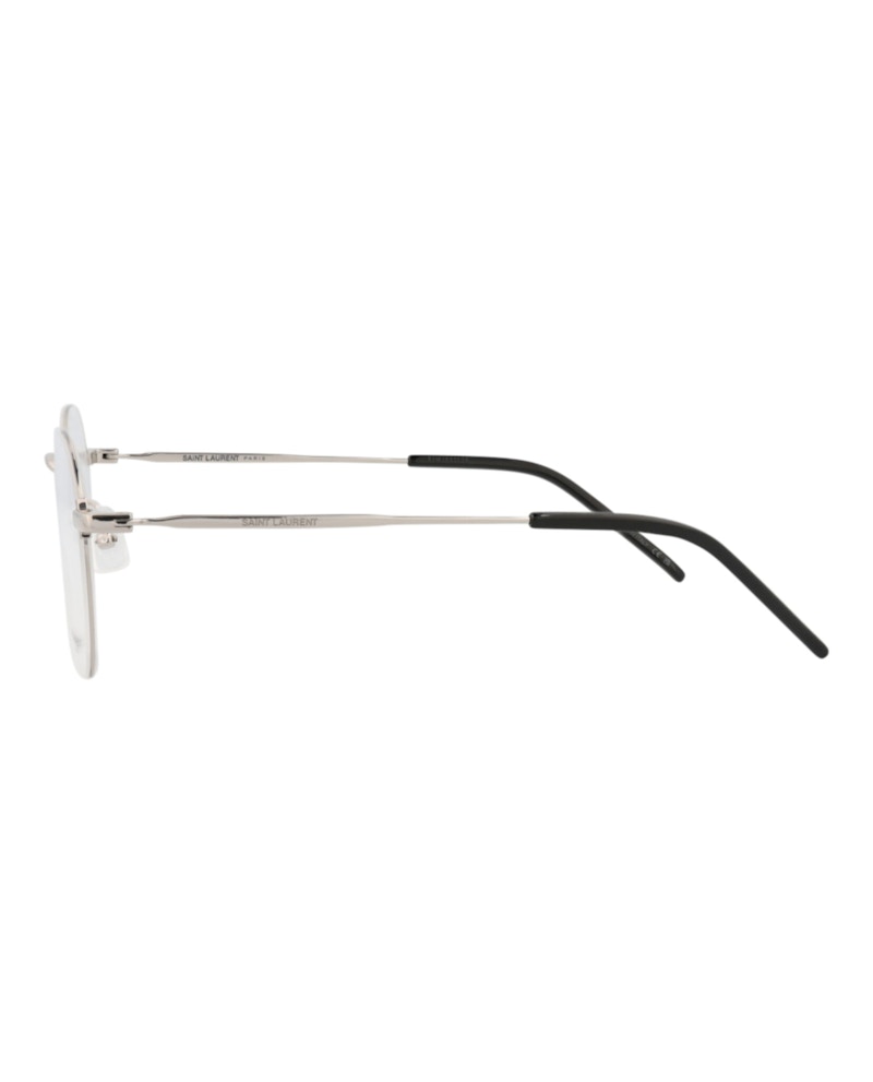 Saint Laurent Round-Frame Metal Optical Frames Silver Silver Transparent (SL414KWIRE-30009643-001)