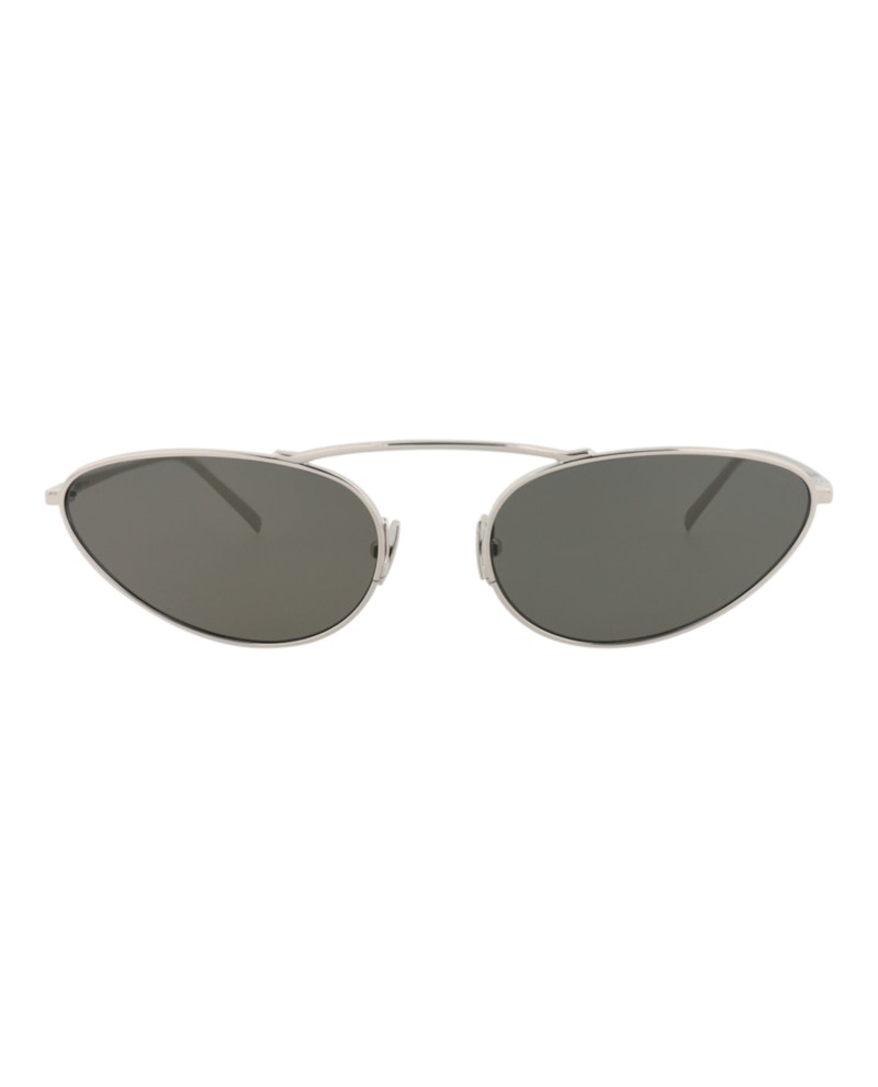 Saint Laurent Round-Frame Metal Sunglasses Silver/Silver/Grey (SL538-30013515-002)