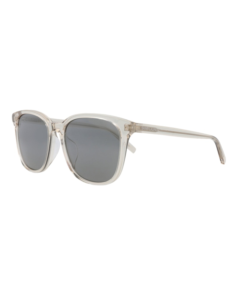 Saint Laurent Round-Frame Recycled Acetate Sunglasses Beige Beige Silver (SL673F-30015291-003)
