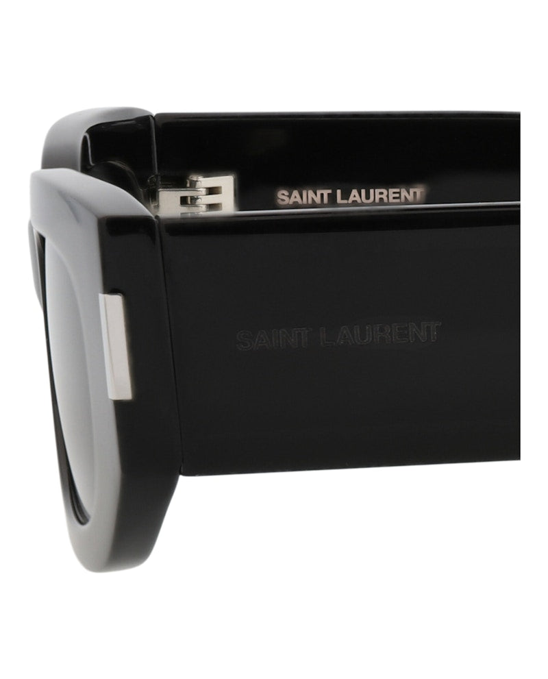 Saint Laurent Round-Frame Recycled Acetate Sunglasses Black Black Black (SL697-30015342-001)