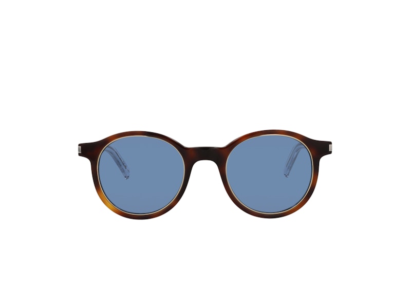 Saint Laurent Round Oval Sunglasses Havana/Crystal/Blue (SL521RIM-30013255-008)