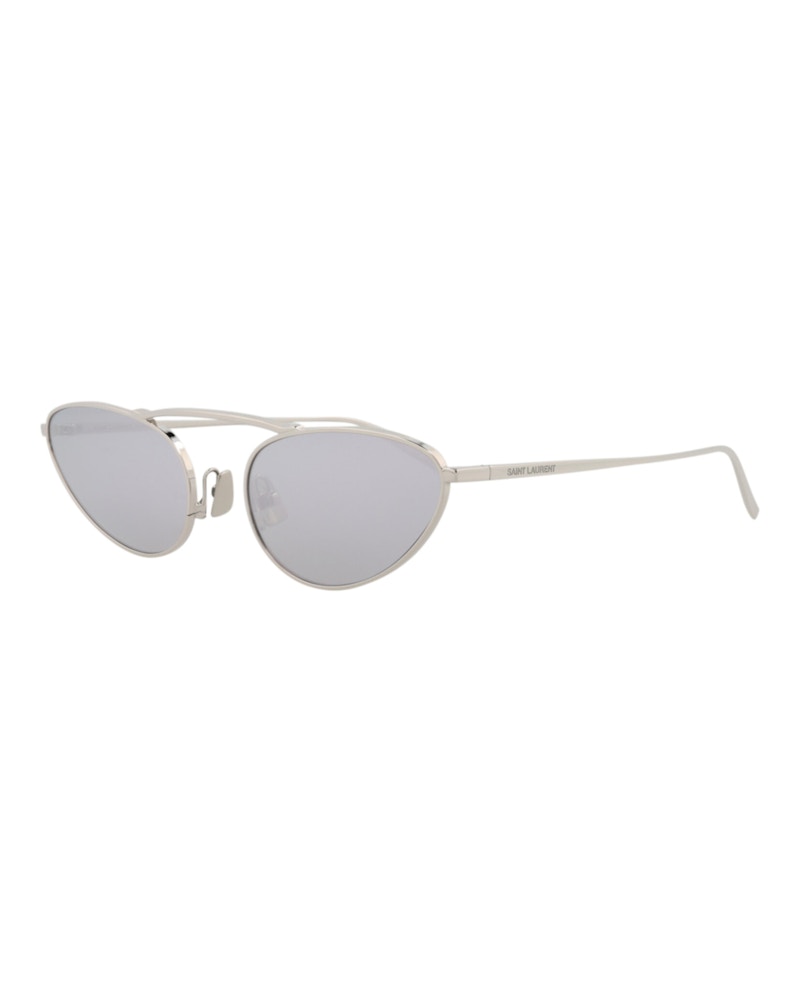 Saint Laurent Round Oval Sunglasses Silver/Silver/Silver (SL538-30013515-004)