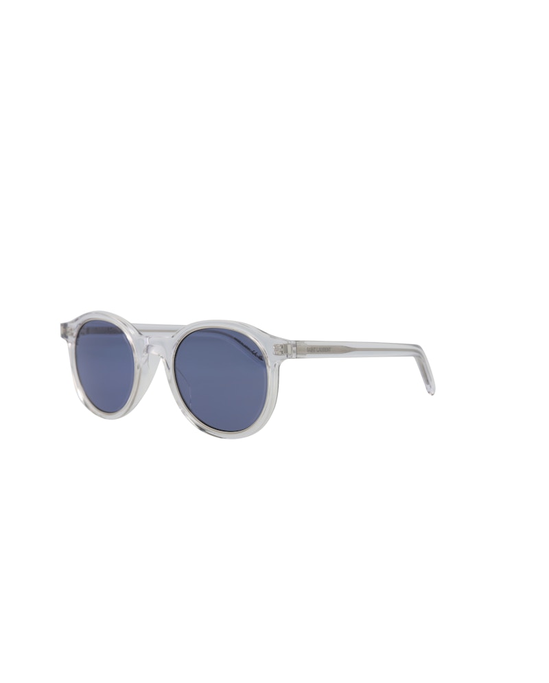 Saint Laurent Round Sunglasses Crystal/Crystal/Blue (SL521RIM-30013255-004)