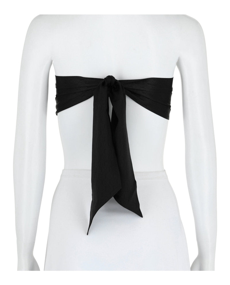 Saint Laurent Silk Bandeau Black