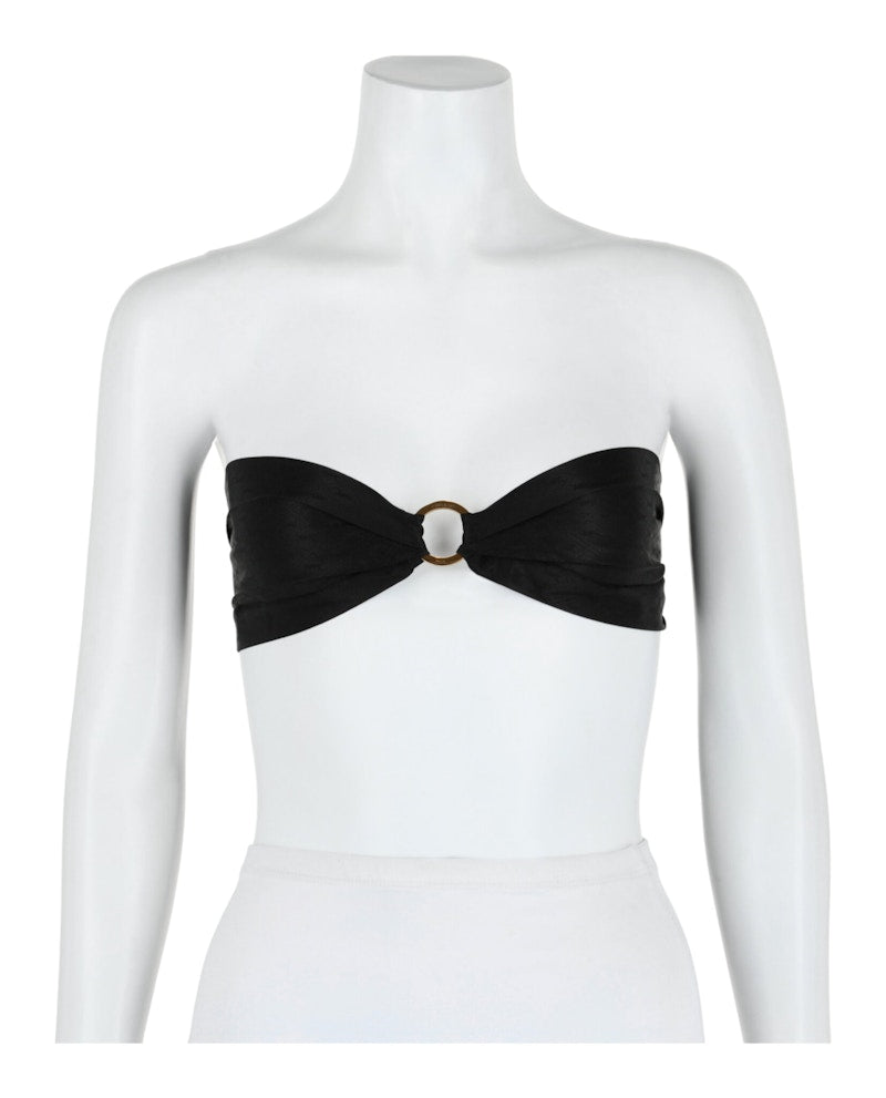 Saint Laurent Silk Bandeau Black