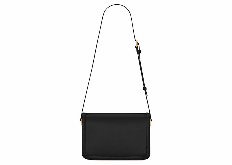 Saint Laurent Solferino Box Leather Satchel Medium Black