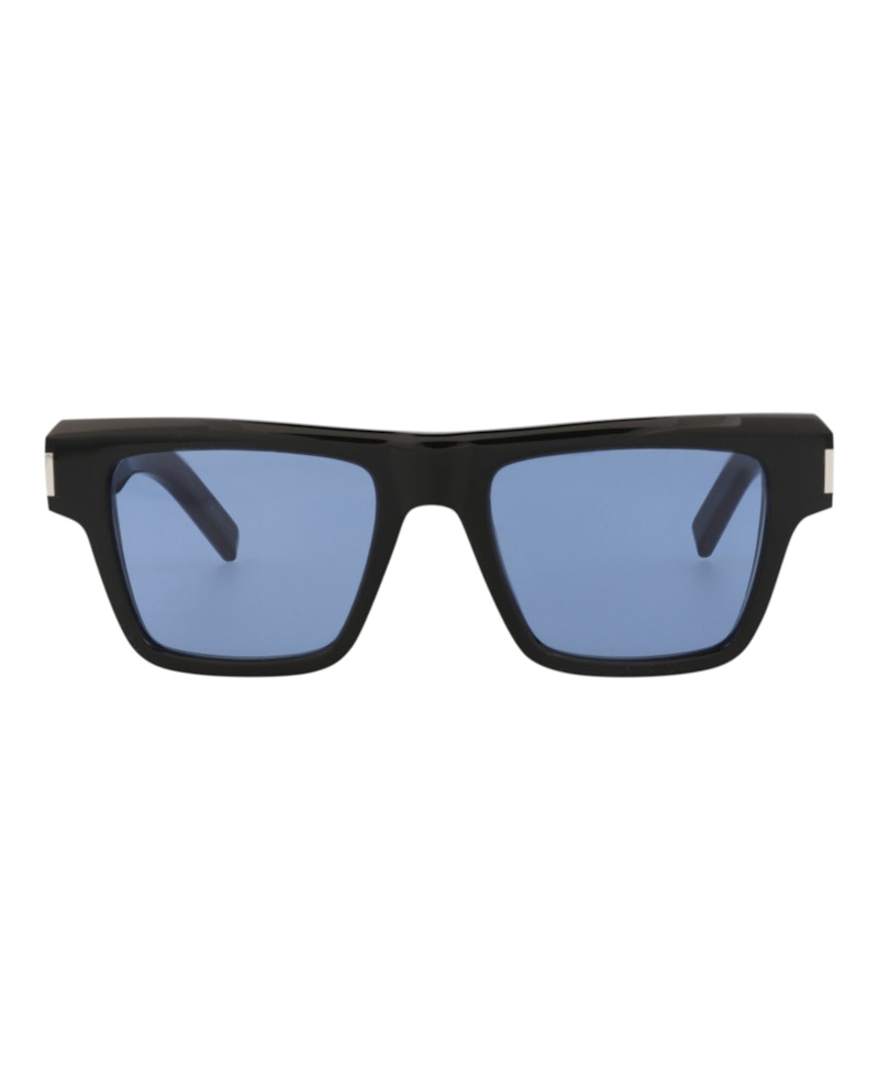 Saint Laurent Square-Frame Acetate Sunglasses Black/Black/Blue (SL469-30011608-005)