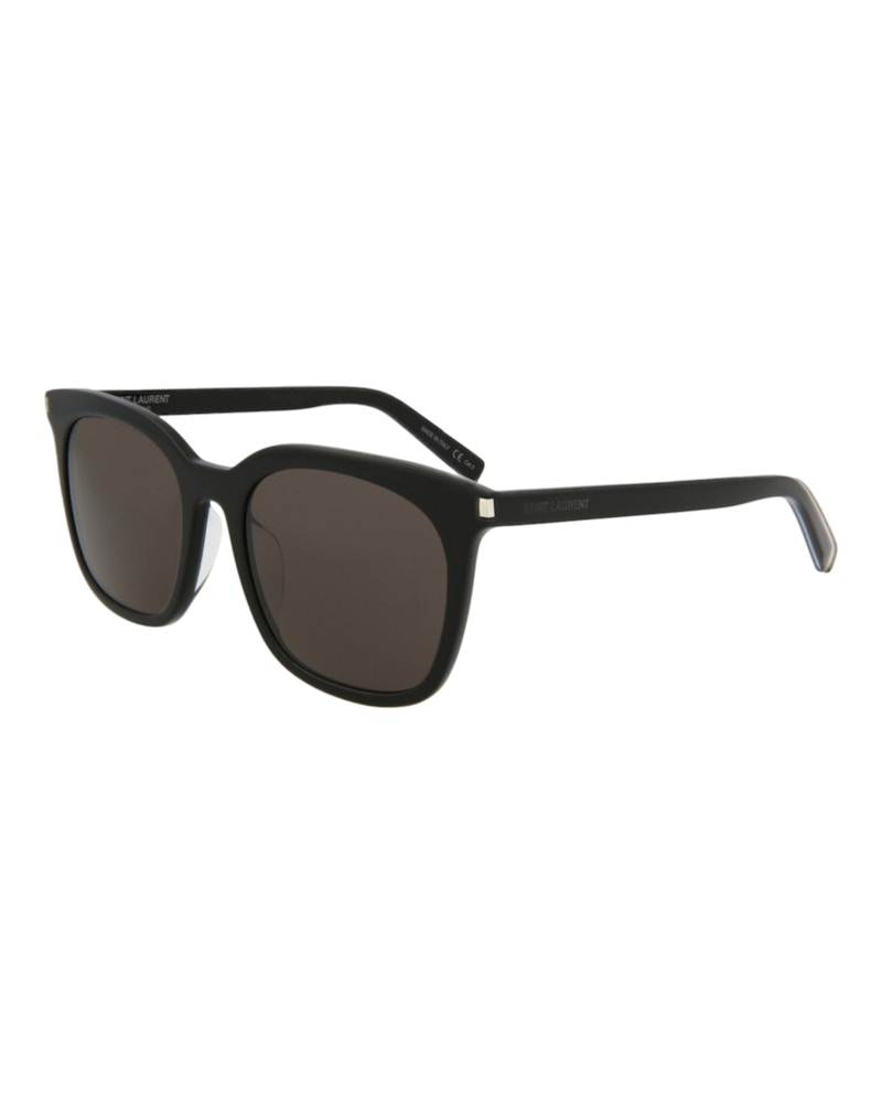 Saint Laurent Square-Frame Acetate Sunglasses Black Black Grey (SL285FSLIM-30007203-001)