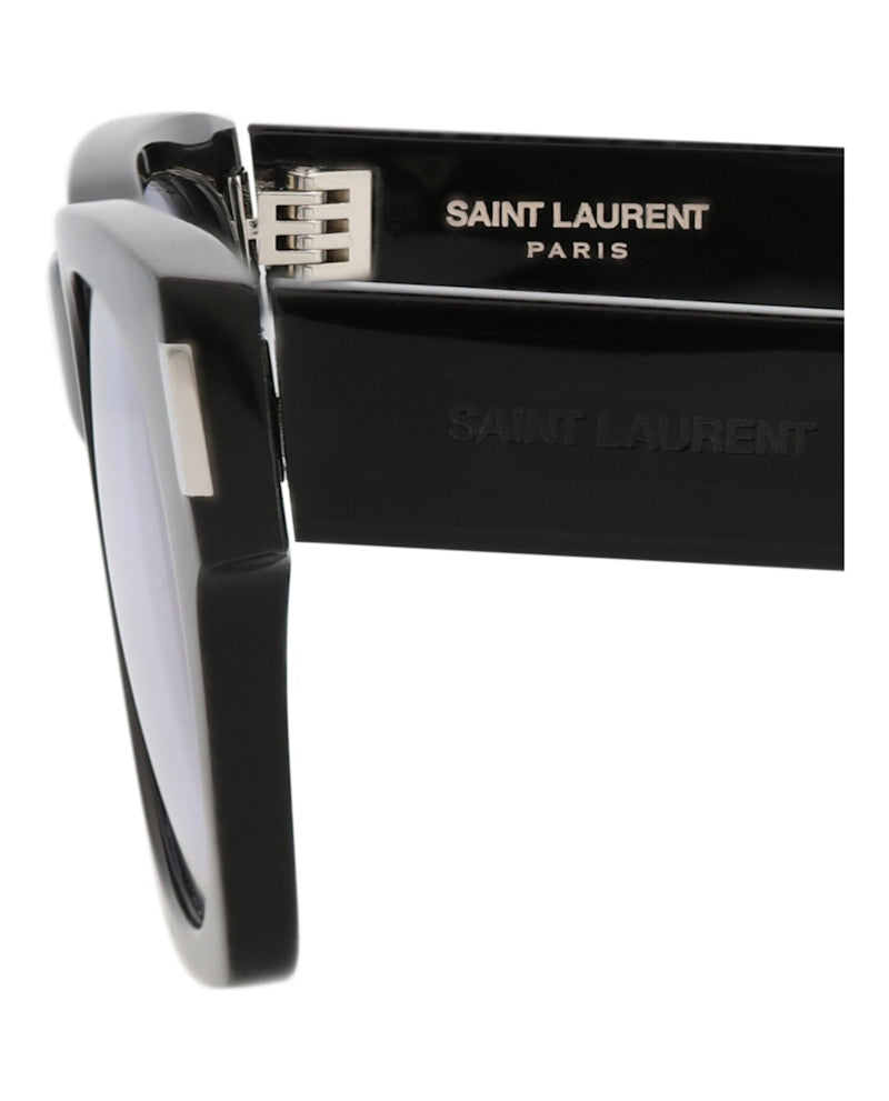 Saint Laurent Square-Frame Acetate Sunglasses Black Black Grey (SL402-30009329-013)