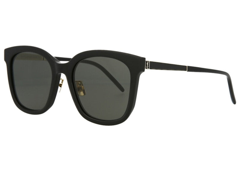Saint Laurent Square-Frame Acetate Sunglasses Black/Gold/Grey (SLM77K-30009962-002)