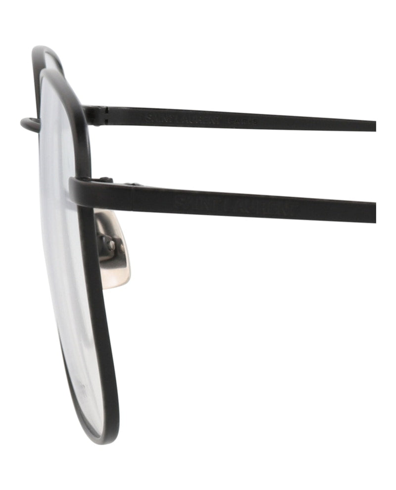 Saint Laurent Square-Frame Metal Optical Frames Black Black Transparent (SL491-30011857-001)