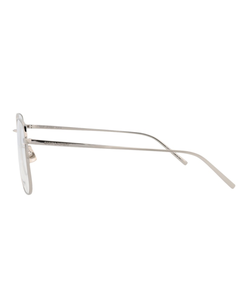 Saint Laurent Square-Frame Metal Optical Frames Silver Silver Transparent (SL491-30011857-005)