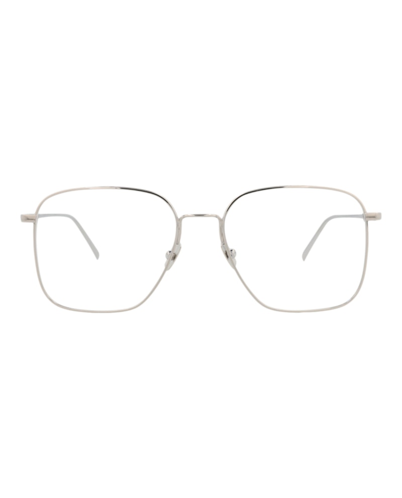 Saint Laurent Square-Frame Metal Optical Frames Silver Silver Transparent (SL491-30011857-005)