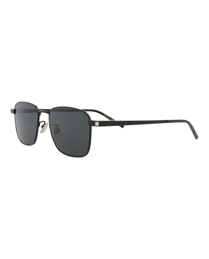 Saint Laurent Square-Frame Metal Sunglasses Black Black Black (SL529-30013359-001)