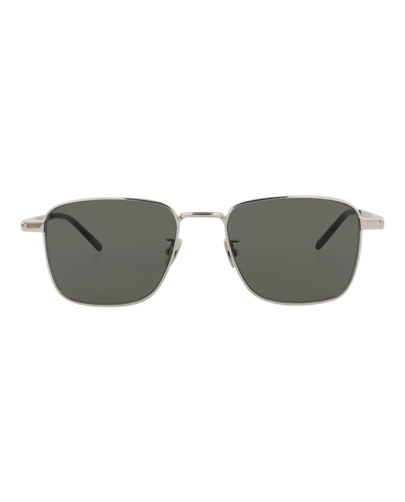 Saint Laurent Square-Frame Metal Sunglasses Silver Silver Grey (SL529-30013359-002)