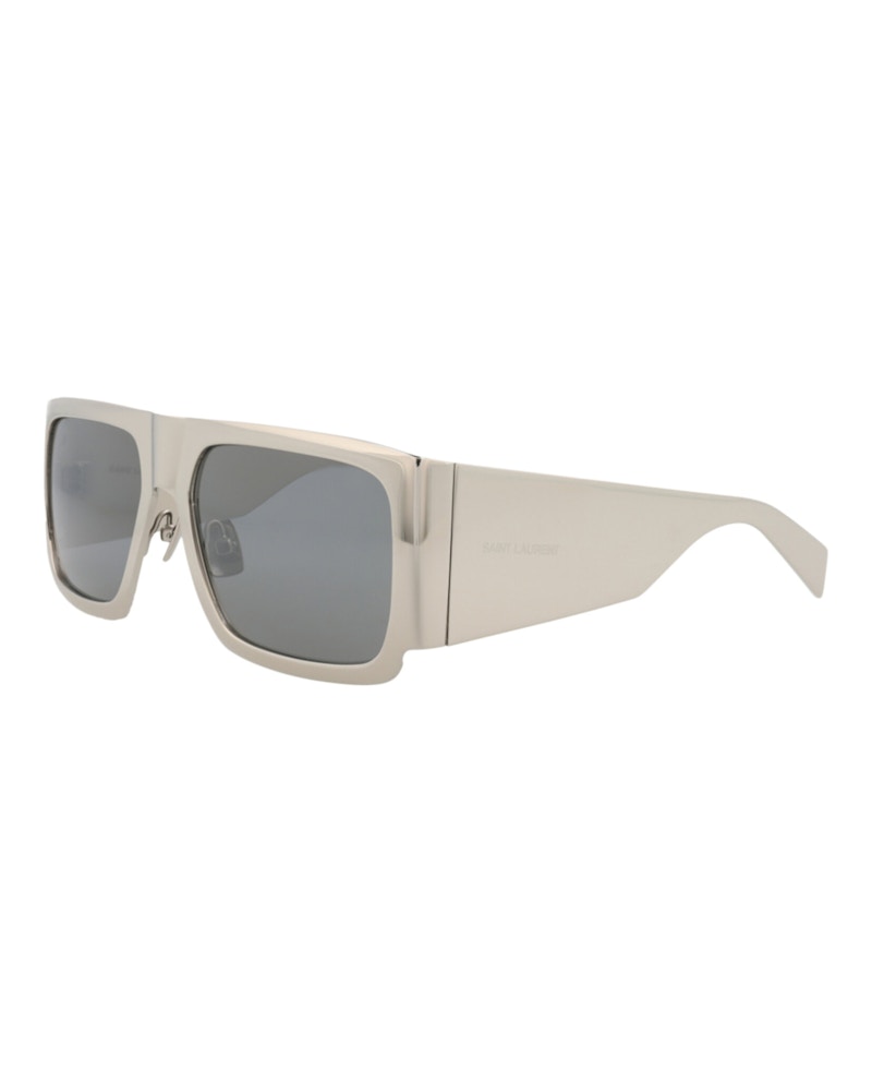 Saint Laurent Square-Frame Metal Sunglasses Silver Silver Silver (SL635-30014741-002)