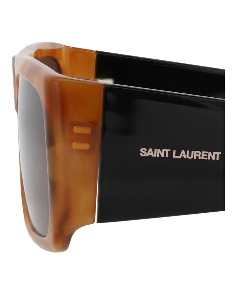 Saint Laurent Square-Frame Recycled Acetate Sunglasses Havana Black (SL635ACETA-30015344-005)