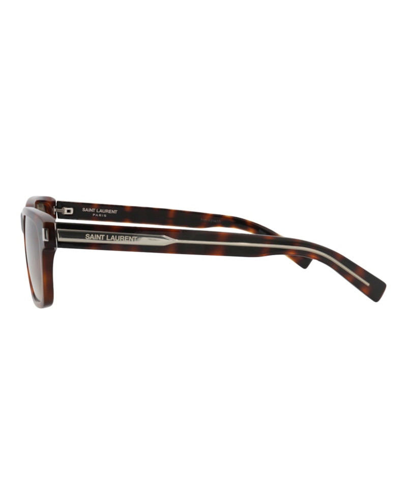 Saint Laurent Square-Frame Recycled Acetate Sunglasses Havana Crystal Brown (SL662-30015242-002)