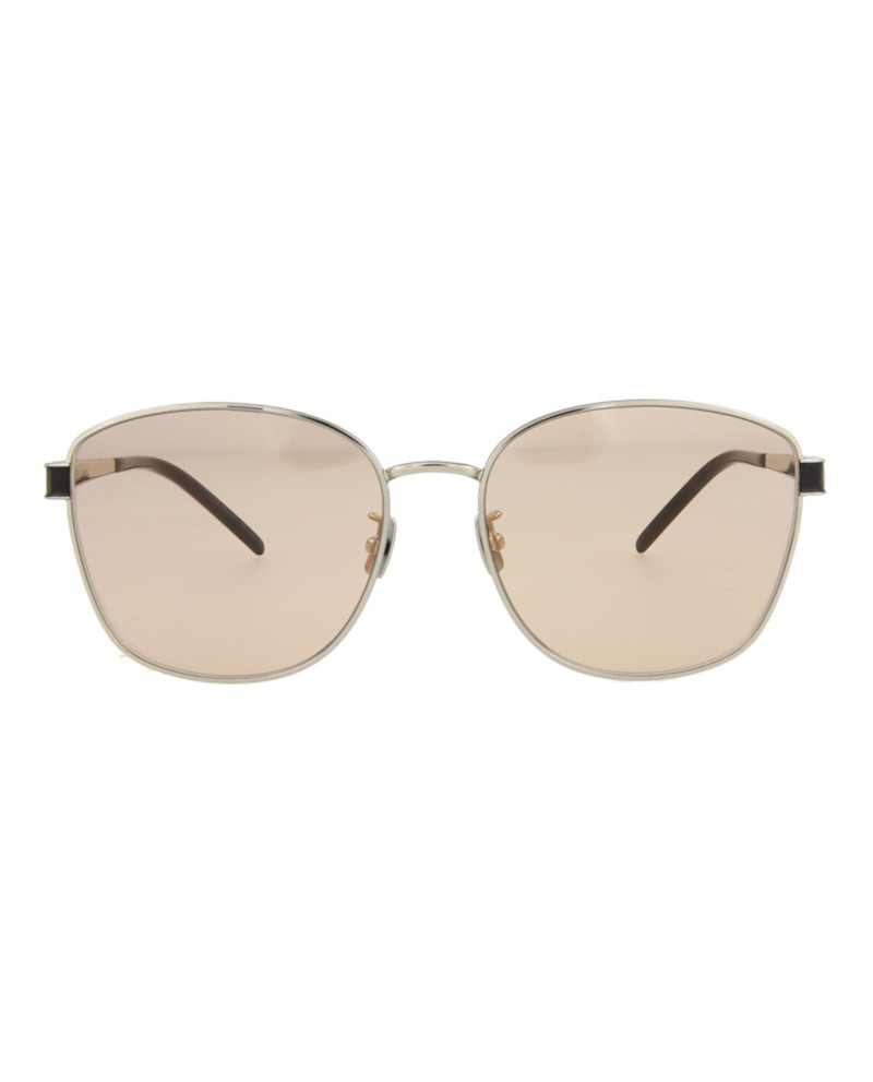 Saint Laurent Square Rectangle Sunglasses Silver/Silver/Pink (SLM67K-30009353-007)