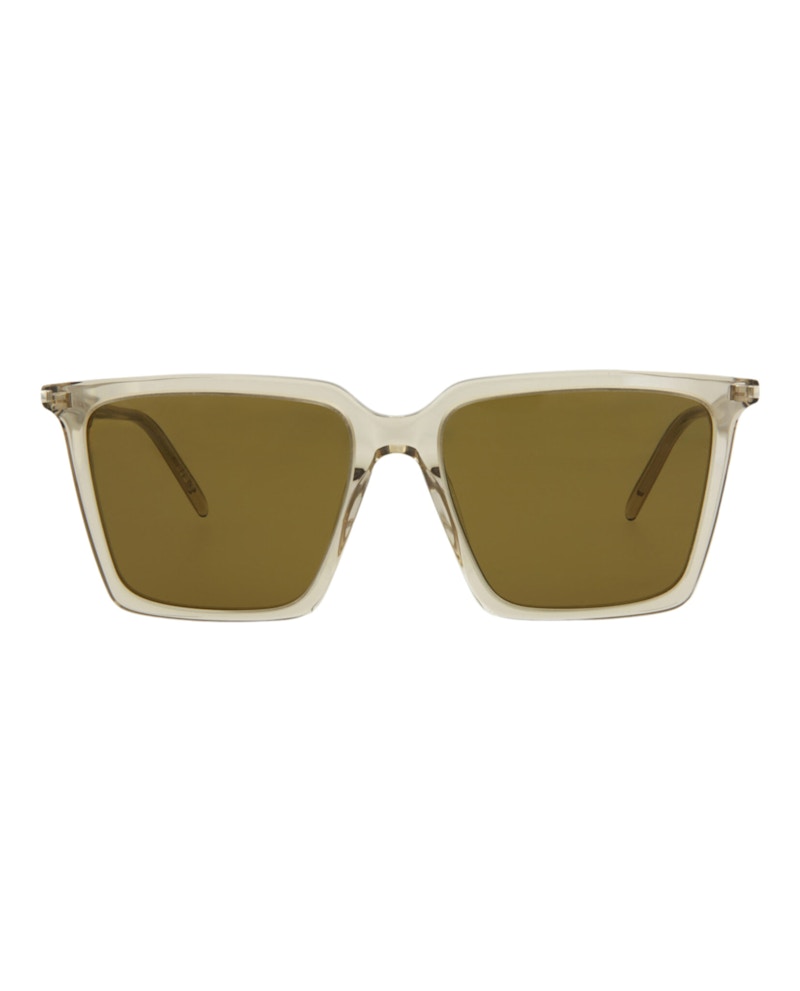 Saint Laurent Square Rectangle Sunglasses Yellow/Yellow/Brown (SL474-30011614-005)